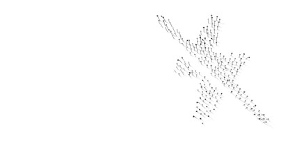 3d rendering of nails in shape of symbol of no flash camera with shadows isolated on white background