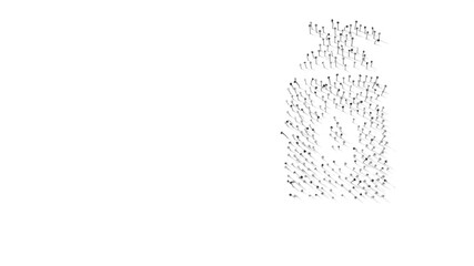 3d rendering of nails in shape of symbol of cream with shadows isolated on white background