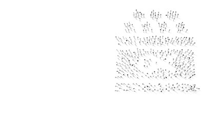 3d rendering of nails in shape of symbol of caviar with shadows isolated on white background