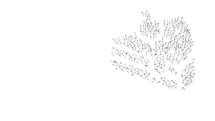 3d rendering of nails in shape of symbol of cake with shadows isolated on white background