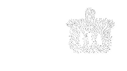 3d rendering of nails in shape of symbol of basket with shadows isolated on white background