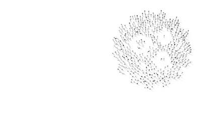 3d rendering of nails in shape of symbol of bacterium with shadows isolated on white background