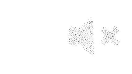 3d rendering of nails in shape of symbol of volume mute with shadows isolated on white background