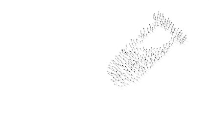 3d rendering of nails in shape of symbol of vial with shadows isolated on white background