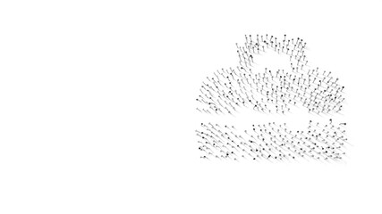 3d rendering of nails in shape of symbol of toolbox with shadows isolated on white background