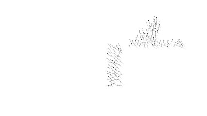 3d rendering of nails in shape of symbol of thumb up button with shadows isolated on white background