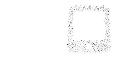 3d rendering of nails in shape of symbol of tablet alt with shadows isolated on white background