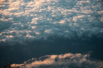 Clouds view from above. View from the plane.