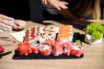 Set of rolls. Суши.