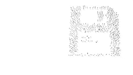 3d rendering of nails in shape of symbol of save with shadows isolated on white background