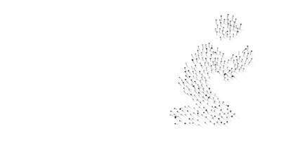 3d rendering of nails in shape of symbol of pray with shadows isolated on white background