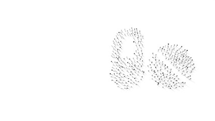 3d rendering of nails in shape of symbol of pills with shadows isolated on white background