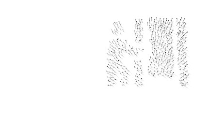 3d rendering of nails in shape of symbol of person booth with shadows isolated on white background