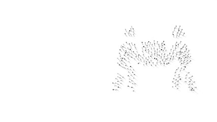 3d rendering of nails in shape of symbol of people carry with shadows isolated on white background