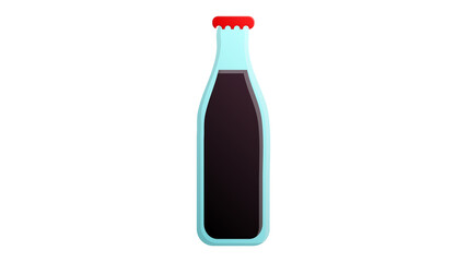 coca-cola black color in a glass bottle on a white background, illustration. cola for drinking fast food. harmful lemonade. soda for drinking, a lot of sugar in the drink