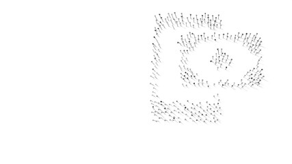 3d rendering of nails in shape of symbol of payment method with shadows isolated on white background