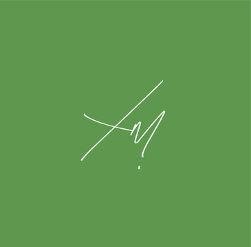 Xm initial handwriting logo for identity 
