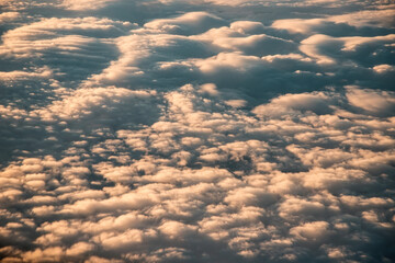 Clouds view from above. View from the plane.