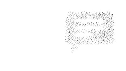 3d rendering of nails in shape of symbol of multimedia with shadows isolated on white background