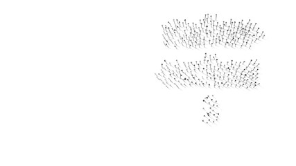 3d rendering of nails in shape of symbol of map signs with shadows isolated on white background