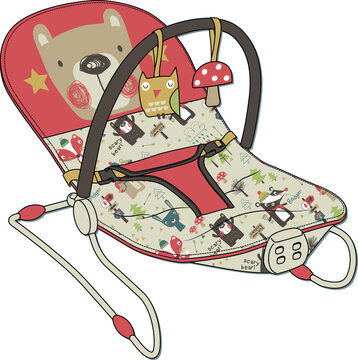recommend clip art: Baby Rocker And Bouncer design. Mamas and Papas Baby Bouncing Cradle vector sketch template