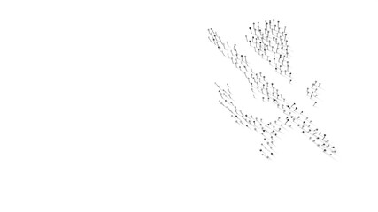 3d rendering of nails in shape of symbol of interface with shadows isolated on white background