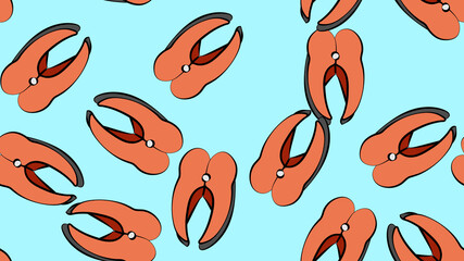 Salmon steak pattern seamless repeat for any web design