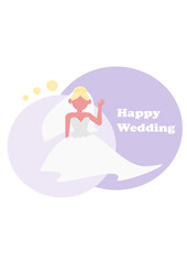 wedding,  young blonde in a wedding lush dress and veil