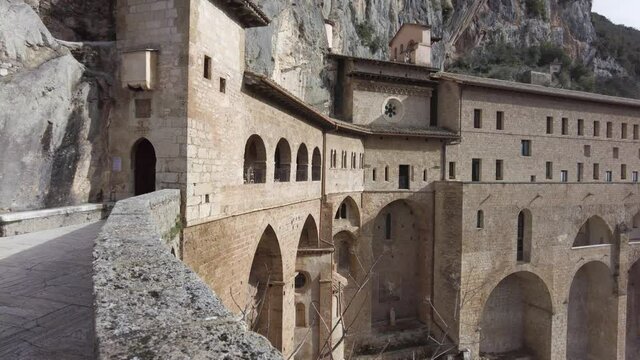 Monastery of Sacred Cave (Sacro Speco) of Saint Benedict in Subiaco, province of Rome, Lazio, central Italy.