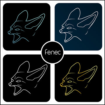 Creative abstract vector logo of fenec fox.
