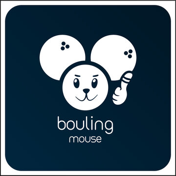 Vector mouse logo for bowling.