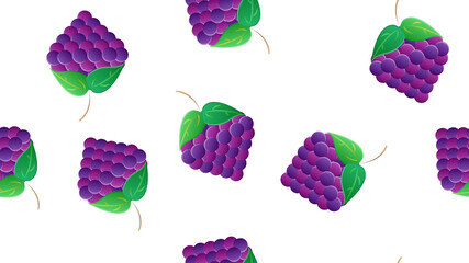 Bunch of wine grapes with leaf seamless pattern. illustration for organic food textile, print, poster, fabric, website, app, article. Wine shop and grapes farm design
