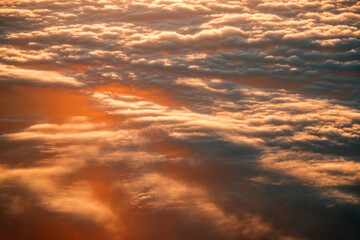 Amazing Cloudy Sky Background, Aerial View, Horizontal View