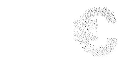 3d rendering of nails in shape of symbol of euro with shadows isolated on white background