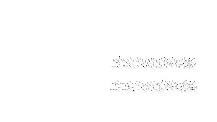 3d rendering of nails in shape of symbol of equal with shadows isolated on white background