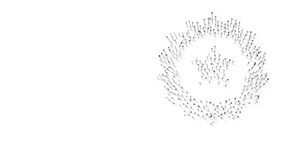 3d rendering of nails in shape of symbol of badge with shadows isolated on white background