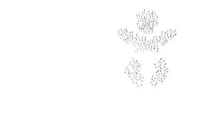 3d rendering of nails in shape of symbol of baby with shadows isolated on white background