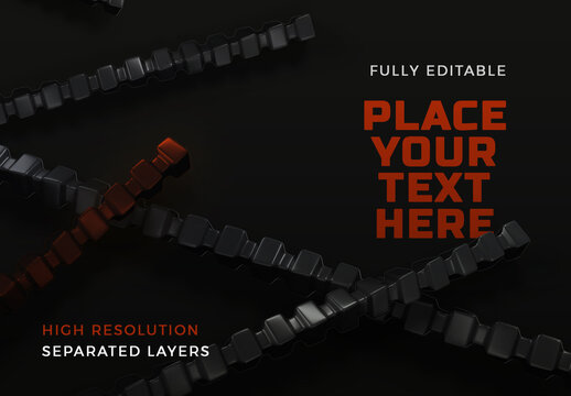 Black and Copper Antigravity Chains Mockup