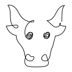 Isolated outline of an ox. Year of ox. Chinese new year - VEctor