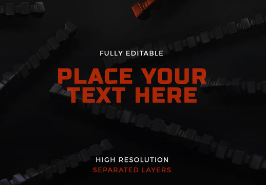 Floating Dark Matte Chains Mockup