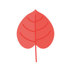 red leaf on a white background
