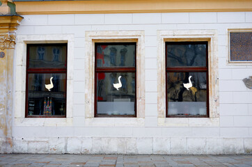 the facade of an empty restaurant goose