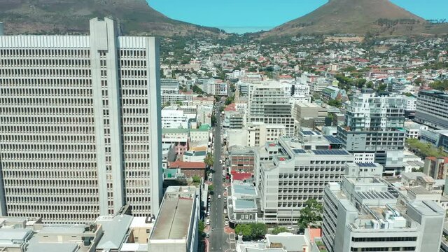 Covid-19 Lockdown Empty Street Aerial in Cape Town South Africa.