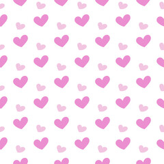 Valentine's day seamless repeating romantic pattern with pink delicate hearts. Can be used for wrapping paper, fabric, textile, as a cute pattern for baby clothes, love and romance theme