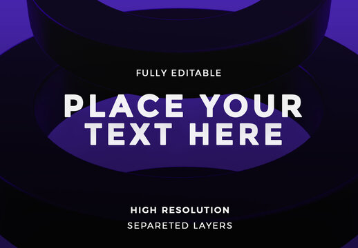 Dark Geometric Shapes Floating Against Purple Background Mockup 