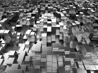 Dark silver cubes. Abstract metallic background. Modern design