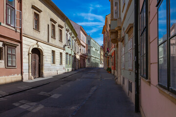 Fototapeta na wymiar Picturesque street of an old European city