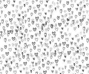 Vector Heart shape frame with brush painting isolated on white background - hand drawn design for Valentine's day web icon, symbol, sign, romantic wedding, love card