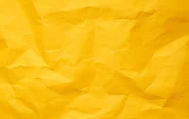 Yellow crumpled paper texture