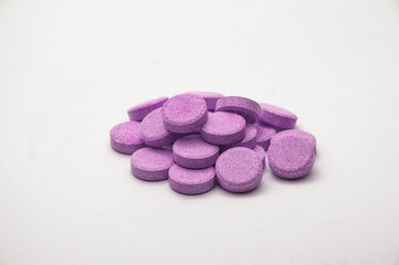 pills on a gray background. medicinal capsules on the table. treatment concept. many vitamins